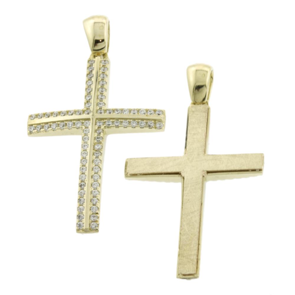 CROSS Double Sided from Yellow Gold 14K with Zircon 5XA.B504.2CR