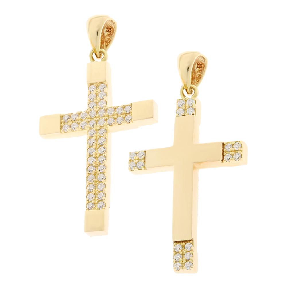 CROSS Women's Double Sided SENZIO Collection K14 Yellow Gold with Zircon Stones 5XA.D278CR