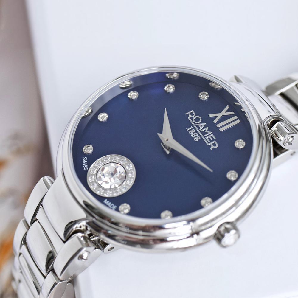 ROAMER Aphrodite Blue Mother of Pearl Dial 38mm Silver Stainless Steel Bracelet 600843-41-49-50