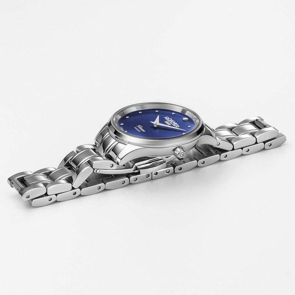 ROAMER Venus Blue Pearl Dial with Diamond 30mm Silver Stainless Steel Bracelet 601857-41-49-20