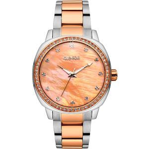 BREEZE Glamcy 36mm Two-Tone Silver & Rose Gold Stainless Steel Bracelet 711081.4 - 12844
