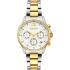 BREEZE Enigma Dual Time White 36mm Two Tone Gold Stainless Steel Bracelet 712431.1 - 0