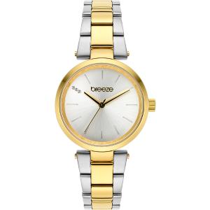 BREEZE Perfect10 Swarovski Silver Dial 32mm Two Tone Gold Stainless Steel Bracelet 712491.1 - 49301