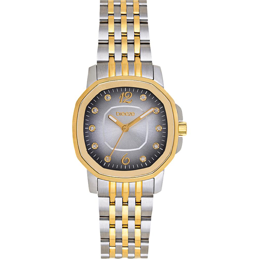 BREEZE Majestic Swarovski Grey Dial 30mm Two Tone Gold Stainless Steel Bracelet 712511.1