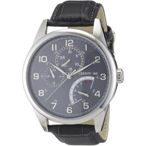 CERRUTI 1881 Multifunction 44mm Silver Stainless Steel Grey Leather Strap CRA048A275H - 10634