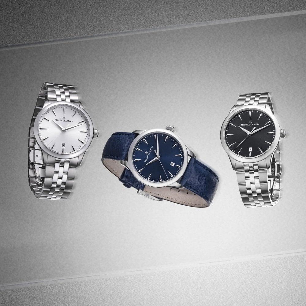 MAURICE LACROIX 1975 Quartz Black Dial 39mm Silver Stainless Steel Bracelet 751007-SS002-330-1