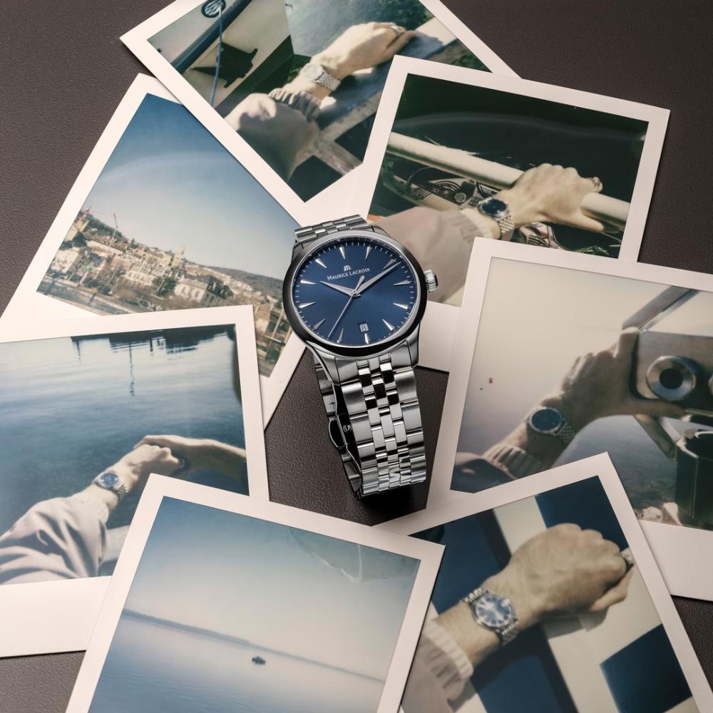MAURICE LACROIX 1975 Quartz Blue Dial 39mm Silver Stainless Steel Bracelet 751007-SS002-430-1
