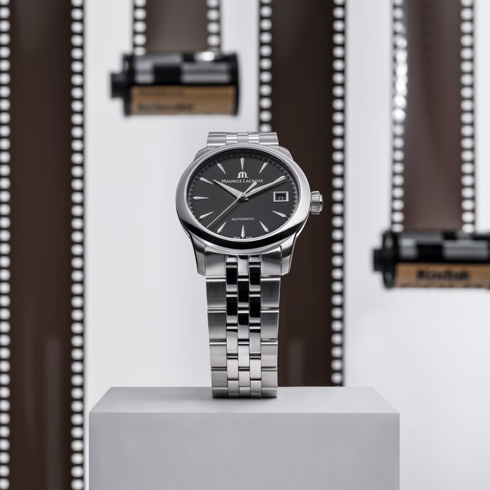 MAURICE LACROIX 1975 Automatic Black Dial 40mm Silver Stainless Steel Bracelet 756008-SS002-330-1