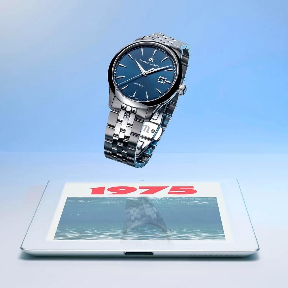 MAURICE LACROIX 1975 Automatic Blue Dial 40mm Silver Stainless Steel Bracelet 756008-SS002-430-1