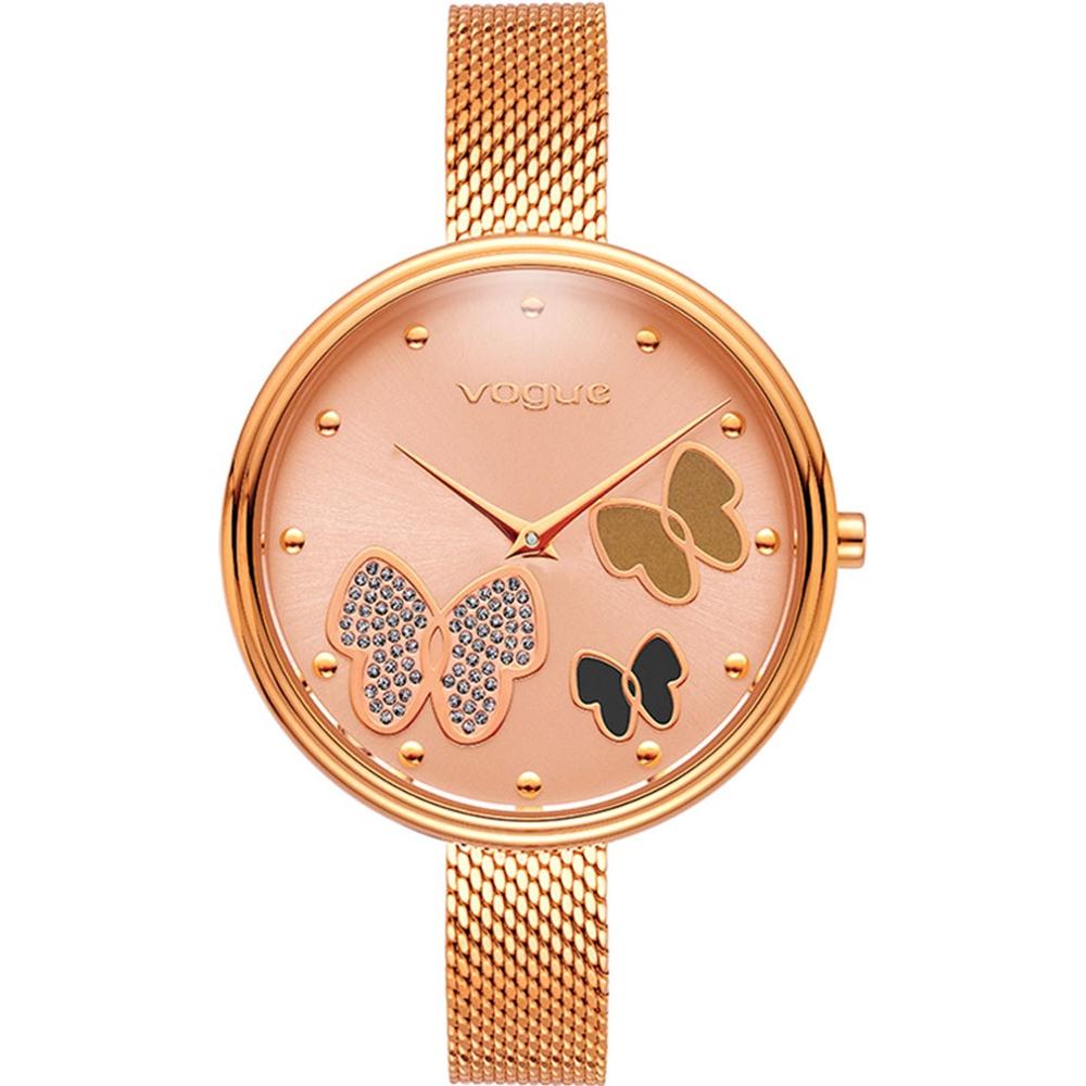 VOGUE Papillon II 37mm Rose Gold Stainless Steel Mesh Bracelet 812452