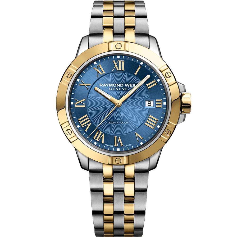 RAYMOND WEIL Tango Blue Dial 41mm Two Tone Gold Stainless Steel Bracelet 8160-STP-00508