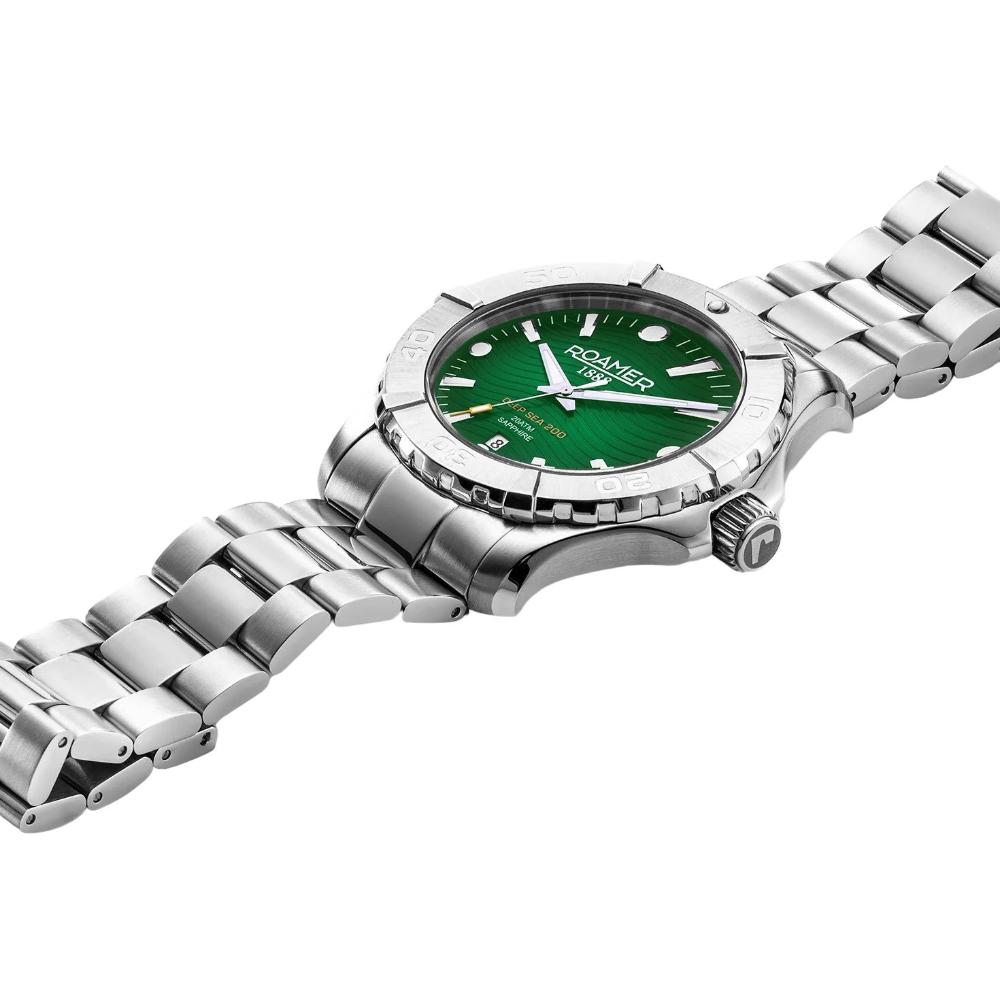 ROAMER Deep Sea 200 Green Dial 43mm Silver Stainless Steel Bracelet 860833-41-75-71