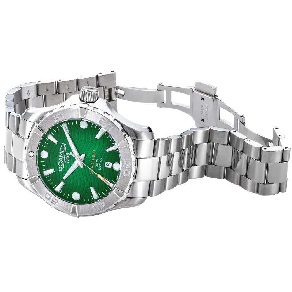 ROAMER Deep Sea 200 Green Dial 43mm Silver Stainless Steel Bracelet 860833-41-75-71