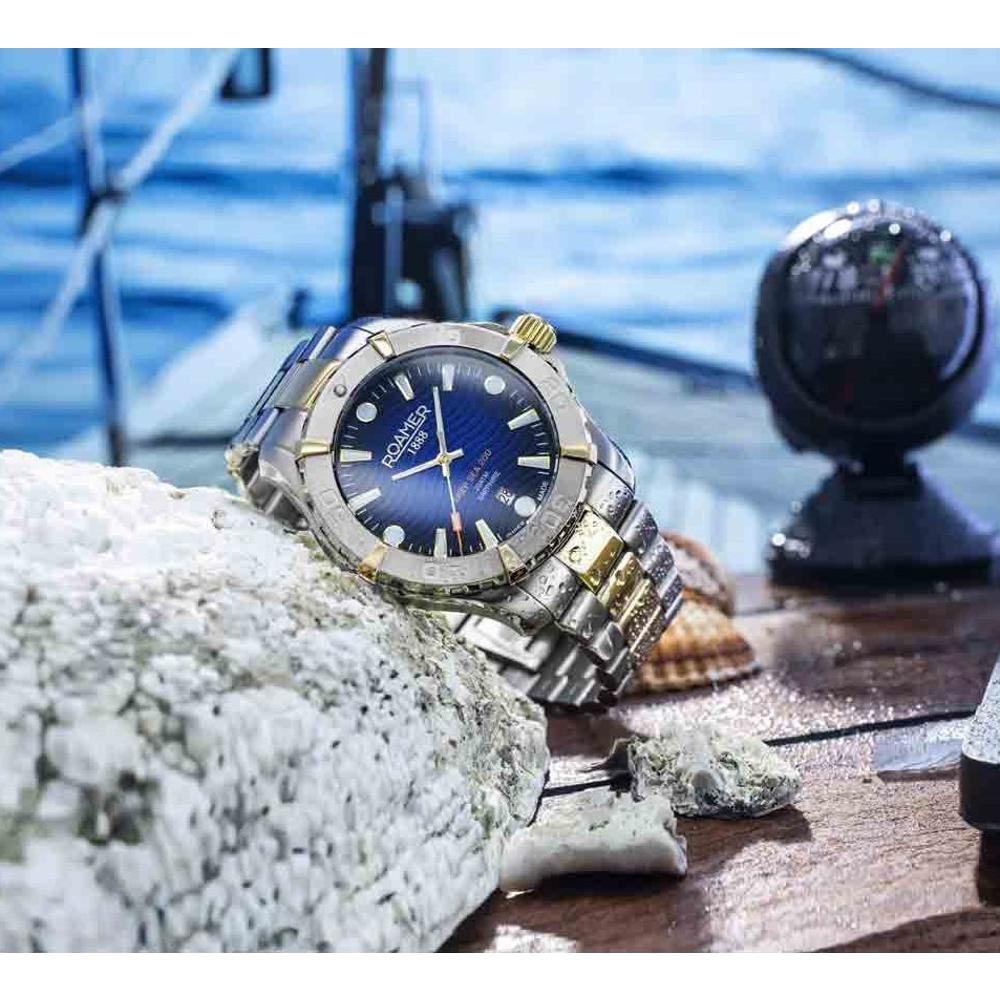 ROAMER Deep Sea 200 43mm Silver & Gold Stainless Steel Bracelet 860833-47-45-70