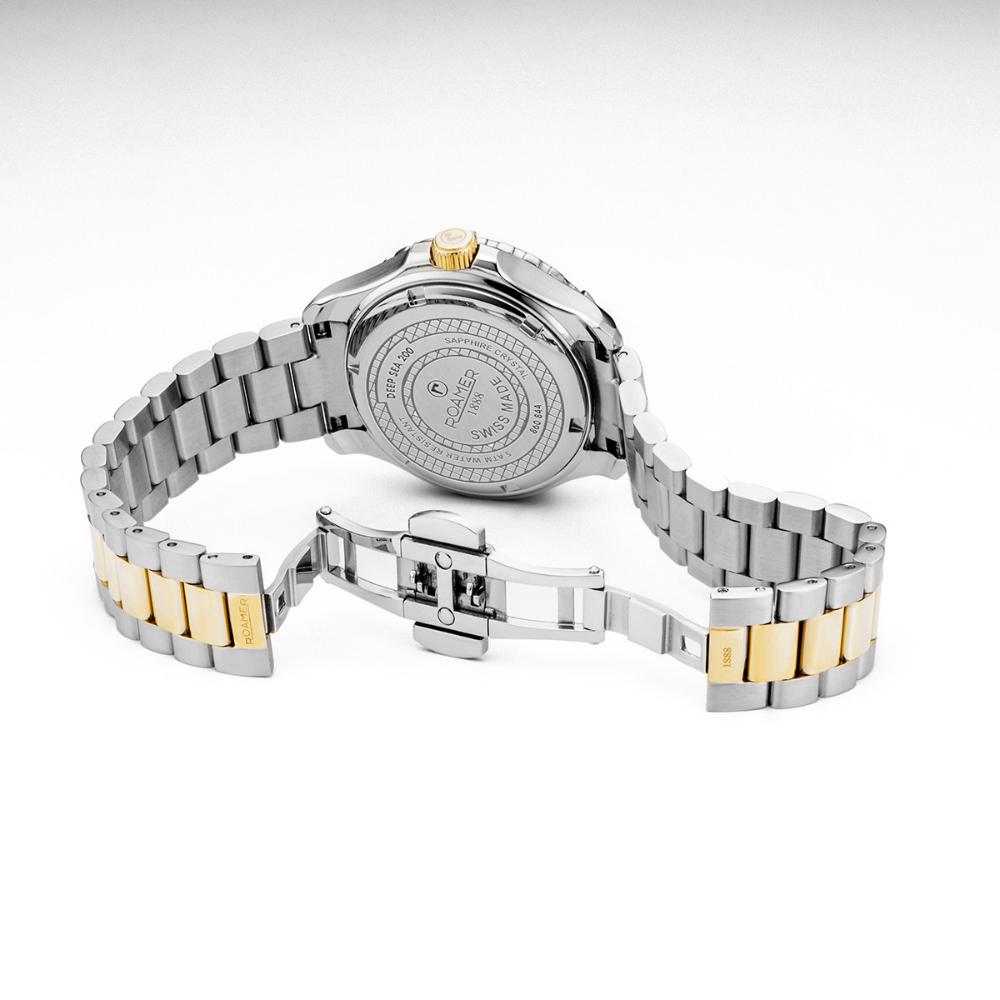 ROAMER Deep Sea 200 Ladies White Pearl Dial 34mm Two Tone Gold Stainless Steel Bracelet 860844-47-20-20