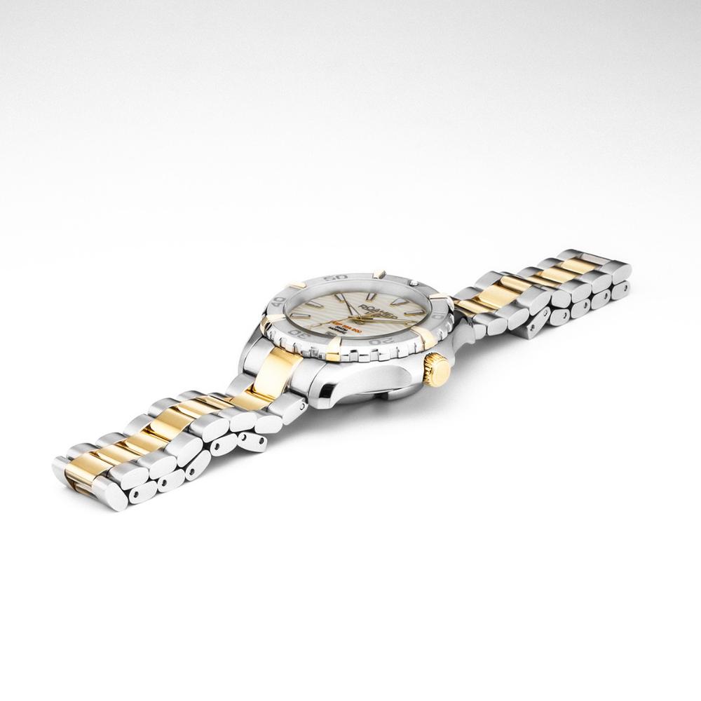 ROAMER Deep Sea 200 Ladies White Pearl Dial 34mm Two Tone Gold Stainless Steel Bracelet 860844-47-20-20
