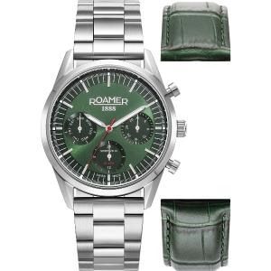 ROAMER Sportivo IV Box Set Green 43mm Silver Stainless Steel Bracelet With One More Strap 868982-41-75-50 - 38328