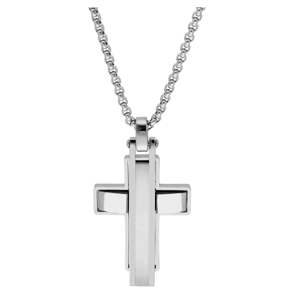 CROSS with Chain Men's LISKA Montecarlo from Silver Stainless Steel 87CD019