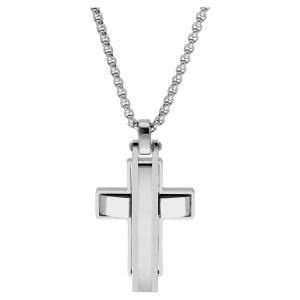 CROSS with Chain Men's LISKA Montecarlo from Silver Stainless Steel 87CD019 - 55167