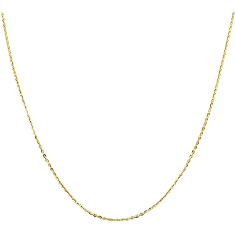CHAIN Necklace Rolo Diamonded #1 K14 45cm Yellow Gold ROLD035Y-K14.45