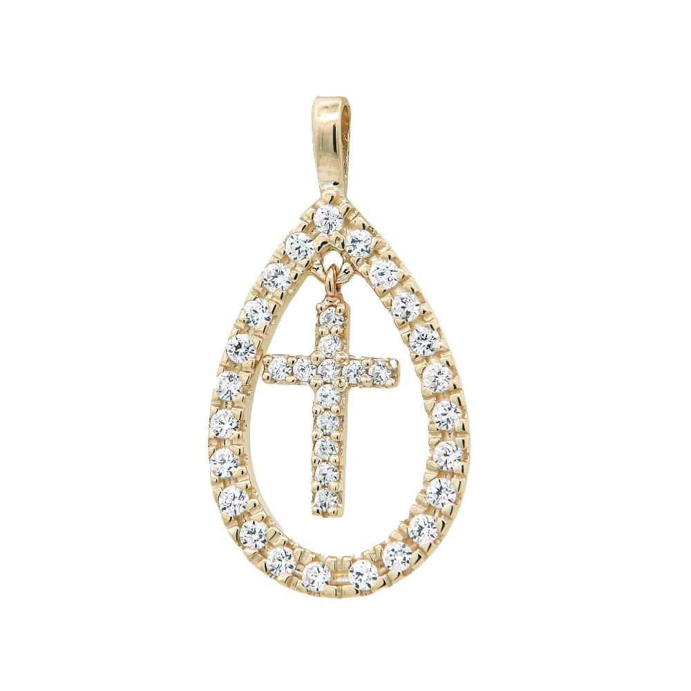PENDANT Stone-set SENZIO Collection K9 Yellow Gold with Zircon Stones 933028-00PE.K9