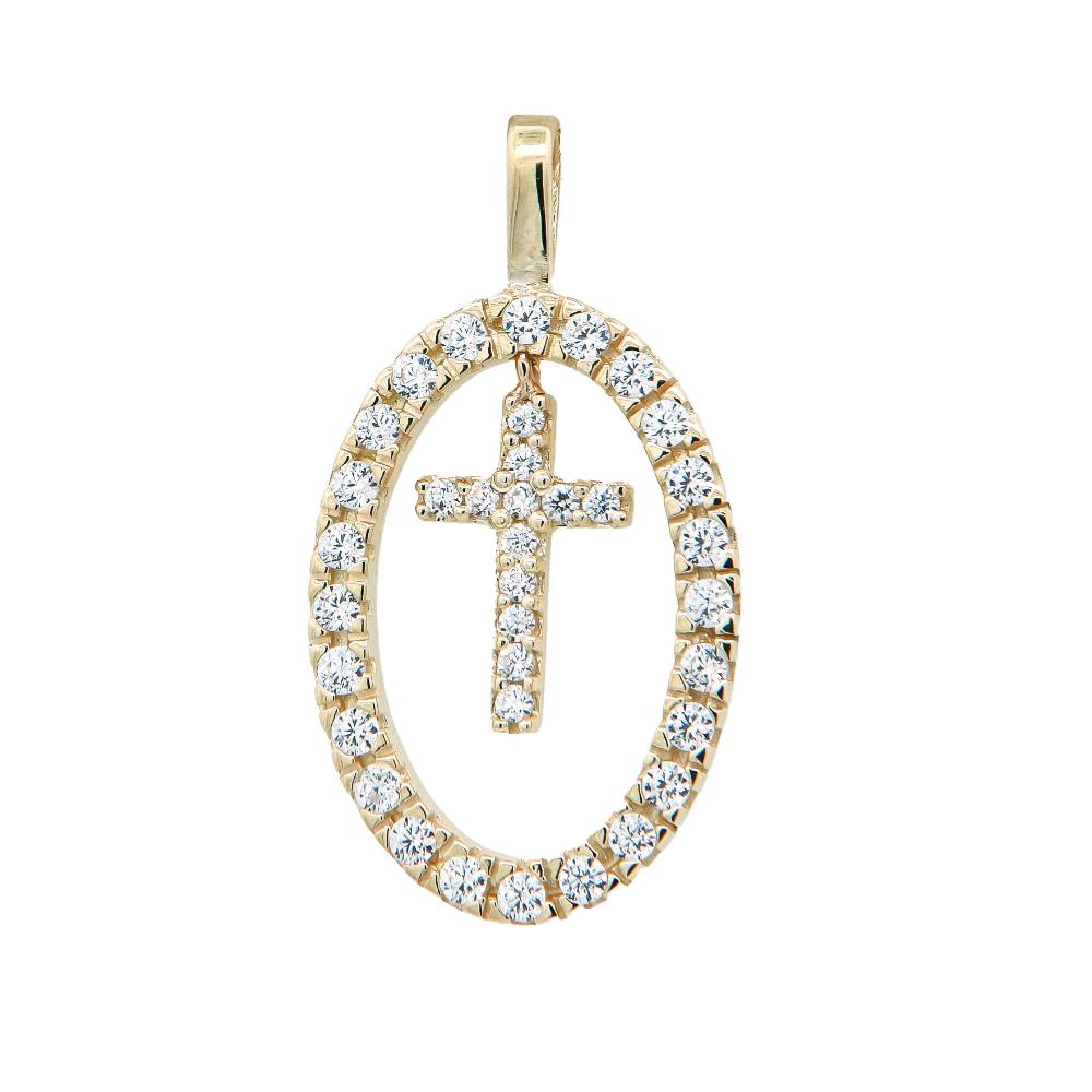 PENDANT Stone-set SENZIO Collection K9 Yellow Gold with Zircon Stones 933038-00PE.K9