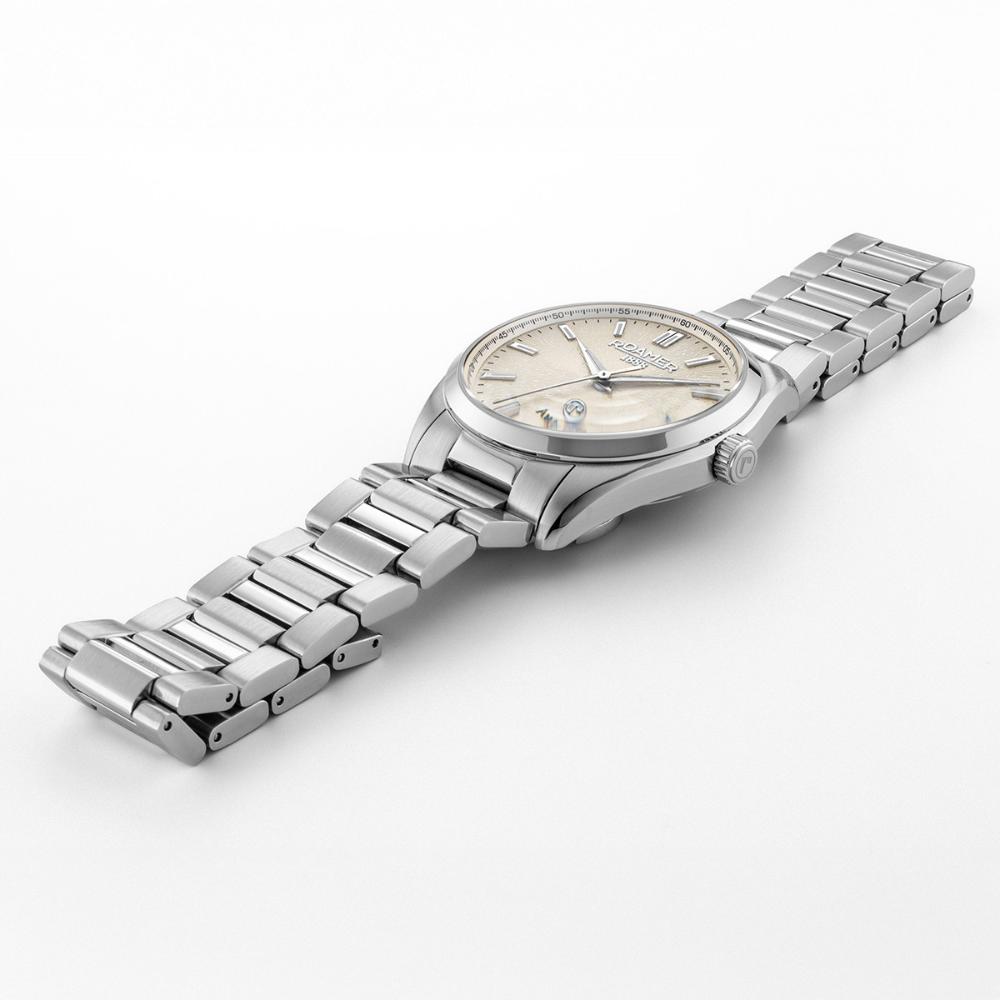 ROAMER Elite Automatic Beige Dial 42mm Silver Stainless Steel Bracelet Box Set with Brown Leather Strap 970983-41-05-20 - 6