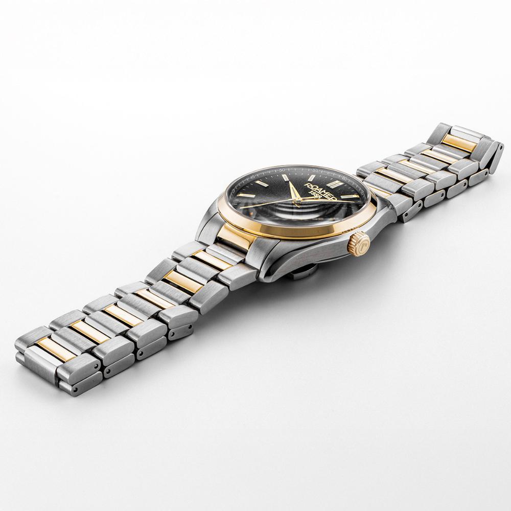 ROAMER Elite Automatic Black Dial 42mm Two Tone Gold Stainless Steel Bracelet Box Set with Black Leather Strap 970983-47-85-20 - 6