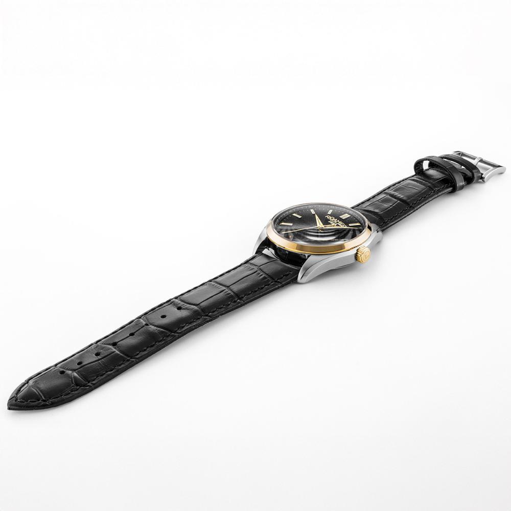 ROAMER Elite Automatic Black Dial 42mm Two Tone Gold Stainless Steel Bracelet Box Set with Black Leather Strap 970983-47-85-20 - 7