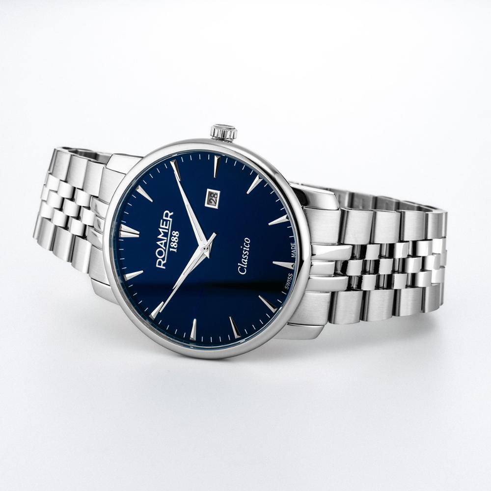 ROAMER Classico Gents Blue Dial 40mm Silver Stainless Steel Bracelet 971856-41-45-50