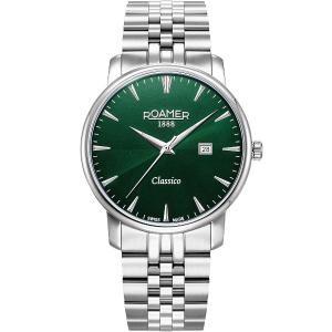 ROAMER Classico Gents Green Dial 40mm Silver Stainless Steel Bracelet 971856-41-75-50 - 60590