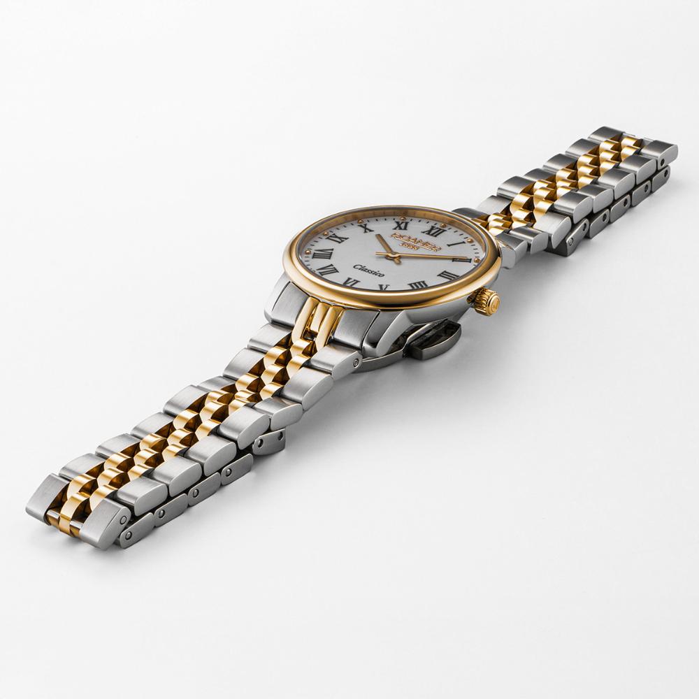 ROAMER Classico Ladies White Dial 30mm Two Tone Gold Stainless Steel Bracelet 971857-48-25-50