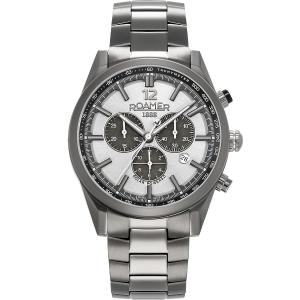 ROAMER Helios Power Chronograph Silver Black Dial 43.5mm Black Titanium Bracelet 973981-44-15-20 - 56469