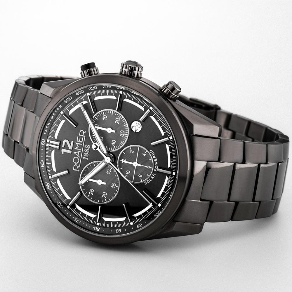 ROAMER Helios Power Chronograph Black 43.5mm Black Titanium Bracelet 973981-44-85-20