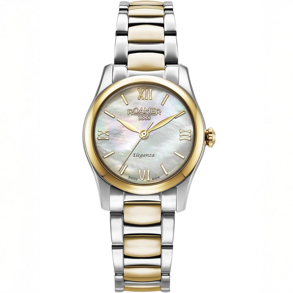 ROAMER Eleganza White Pearl Dial 30mm Two Tone Gold Stainless Steel Bracelet 974847-47-20-20