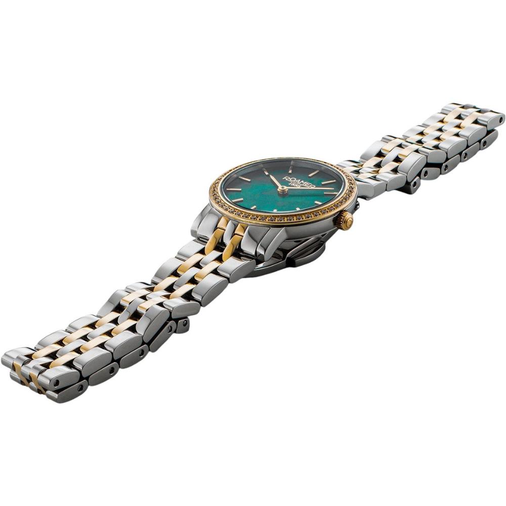 ROAMER Scala Crystals Green Pearl Dial 28mm Two Tone Gold Stainless Steel Bracelet 976830-47-70-50