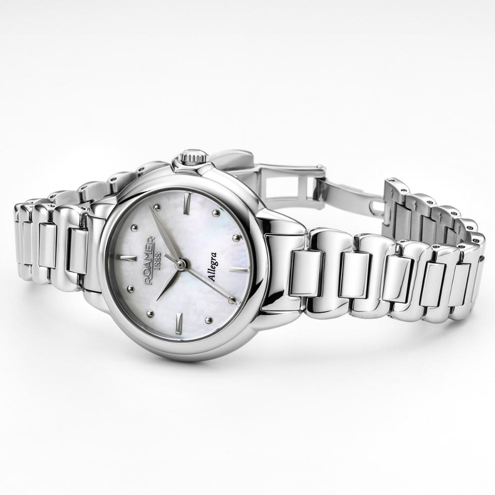 ROAMER Allegra White Pearl Dial 34mm Silver Stainless Steel Bracelet 977847-41-20-20