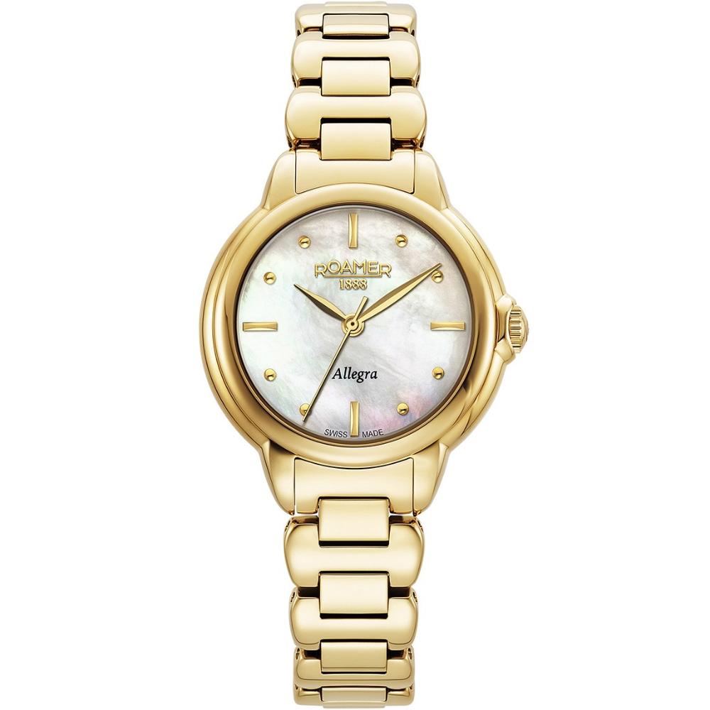 ROAMER Allegra White Pearl Dial 34mm Gold Stainless Steel Bracelet 977847-48-20-20