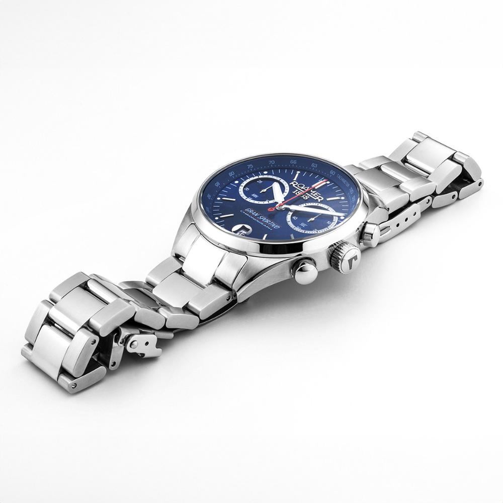 ROAMER Gran Sportivo Chronograph Box Set Blue Dial 41mm Silver Stainless Steel Bracelet 978818-41-45-20 - 6