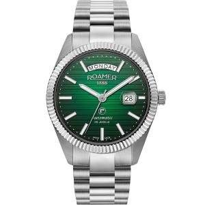 ROAMER Primeline Daydate II Green Dial Automatic 42mm Silver Stainless Steel Bracelet 981666-41-75-50 - 60766