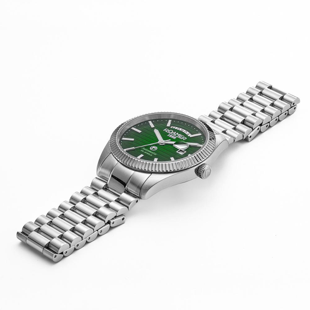 ROAMER Primeline Daydate II Green Dial Automatic 42mm Silver Stainless Steel Bracelet 981666-41-75-50