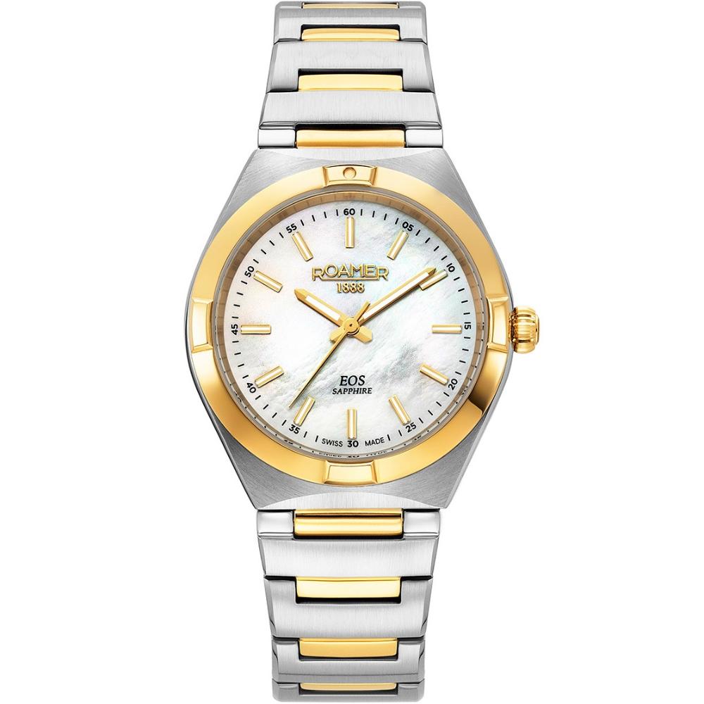 ROAMER Eos Classic White Pearl Dial 34mm Two Tone Gold Stainless Steel Bracelet 982847-47-20-20