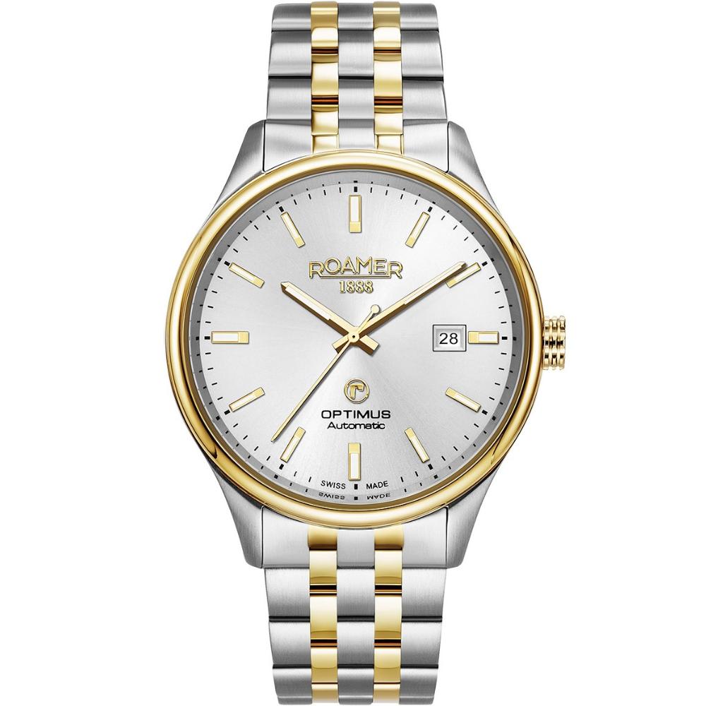 ROAMER Optimus Automatic Silver Dial 42mm Two Tone Gold Stainless Steel Bracelet 983983-47-15-50