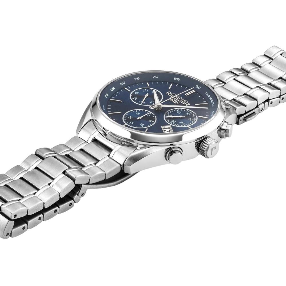 ROAMER Pro Chrono Blue Dial 42mm Silver Stainless Steel Bracelet 993819-41-45-20