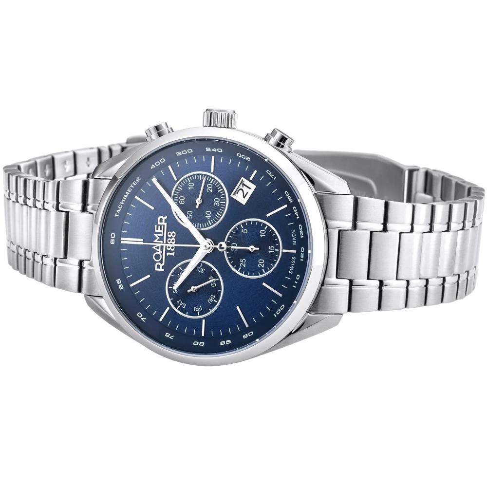 ROAMER Pro Chrono Blue Dial 42mm Silver Stainless Steel Bracelet 993819-41-45-20