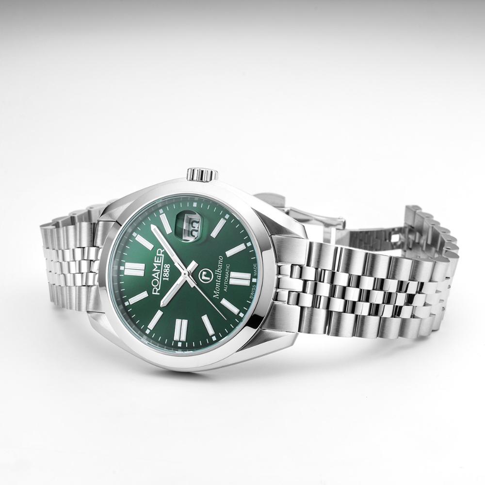 ROAMER Montalbano Automatic Green Dial 41.5mm Silver Stainless Steel Bracelet 996983-41-75-20