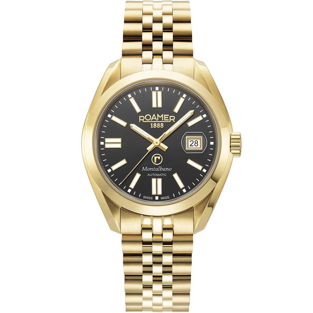 ROAMER Montalbano Automatic Black Dial 41.5mm Gold Stainless Steel Bracelet 996983-46-85-20