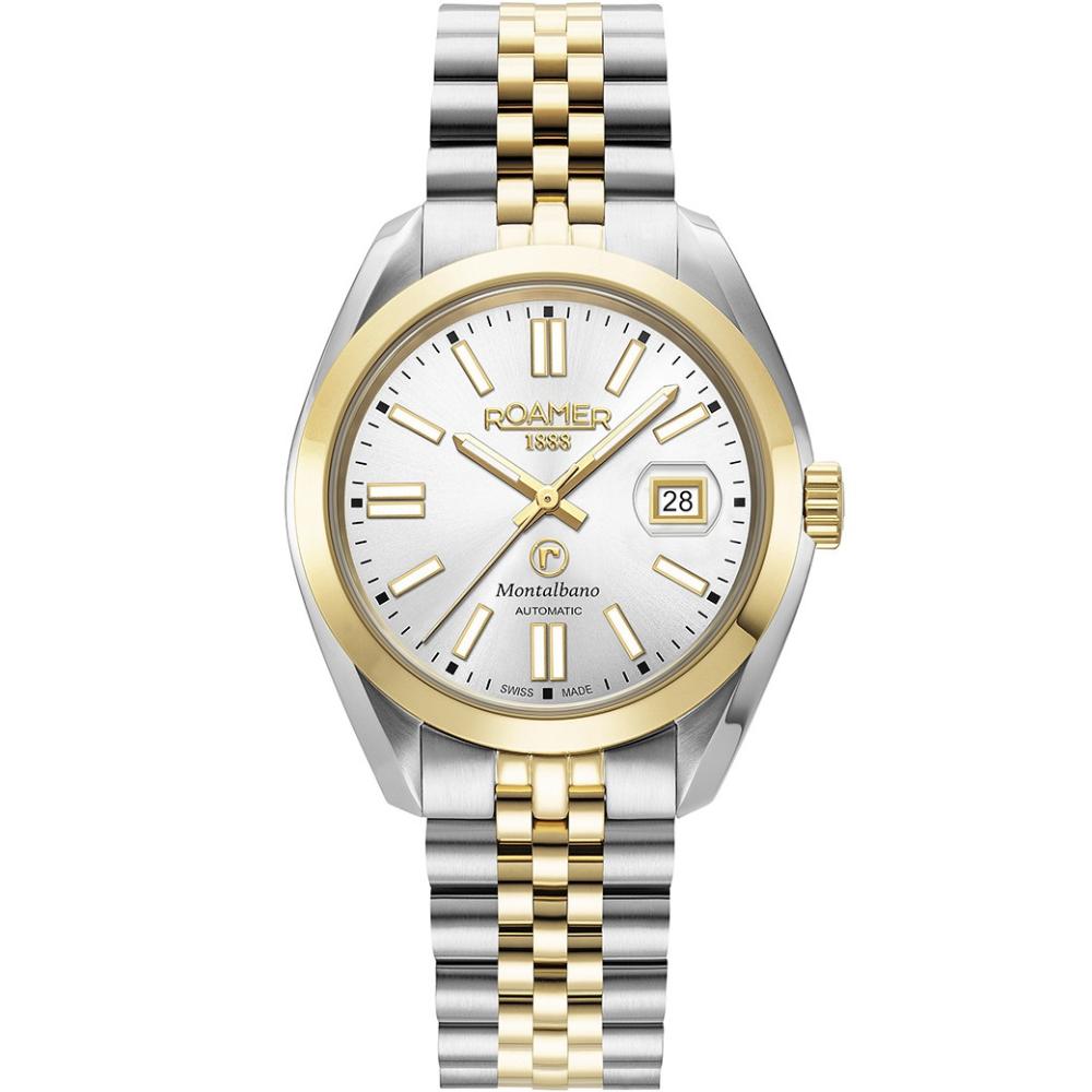 ROAMER Montalbano Automatic Silver Dial 41.5mm Two Tone Gold Stainless Steel Bracelet 996983-47-15-20