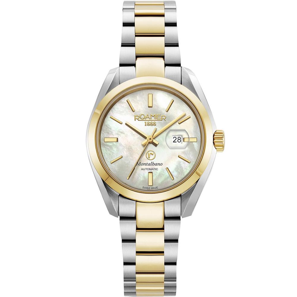 ROAMER Montalbano Ladies Automatic White Pearl Dial 31mm Two Tone Gold Stainless Steel Bracelet 996990-47-20-20