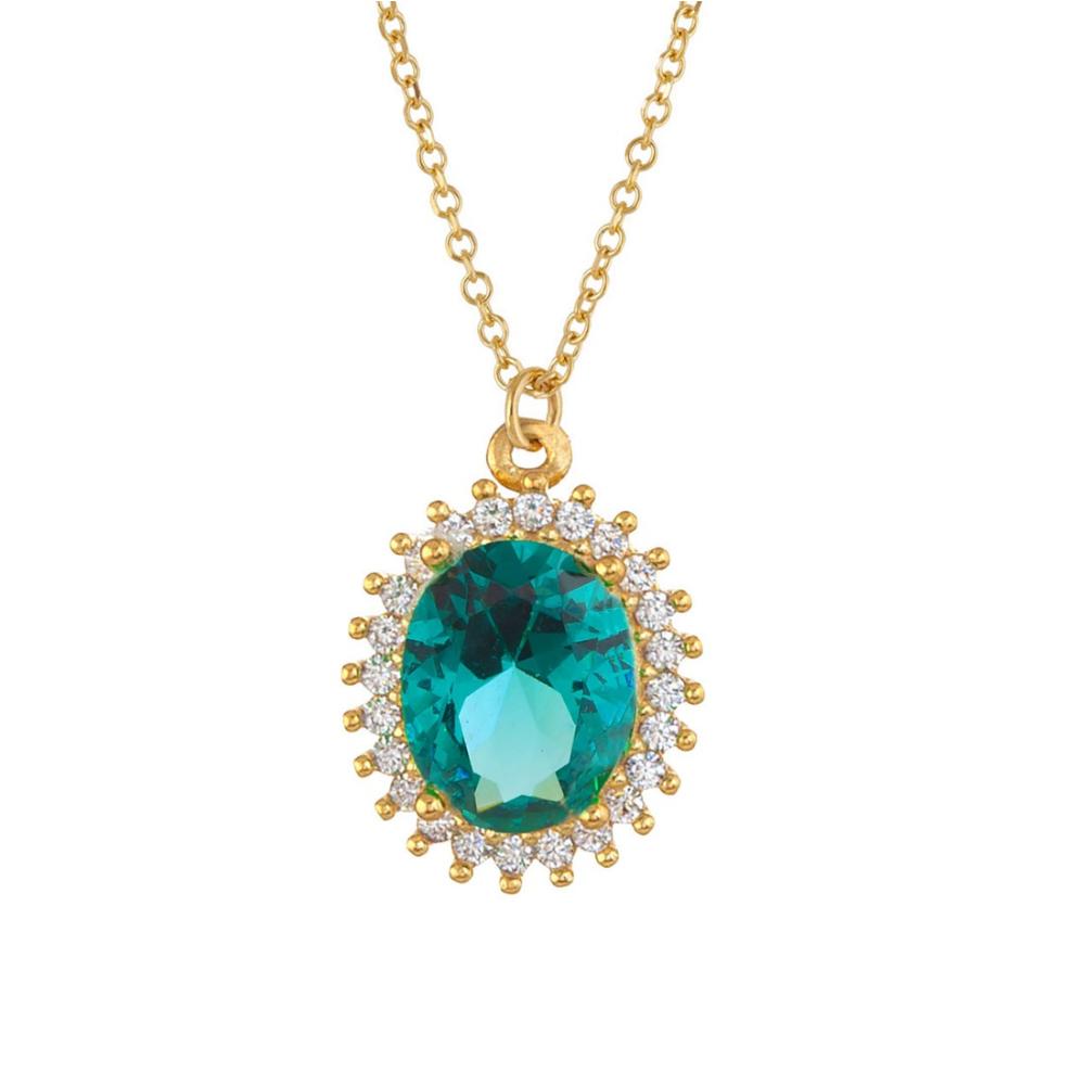 NEKLACE B-Jewels Silver 925° Gold Plated with Paraiba Zircon Stones 9PEA.1219C